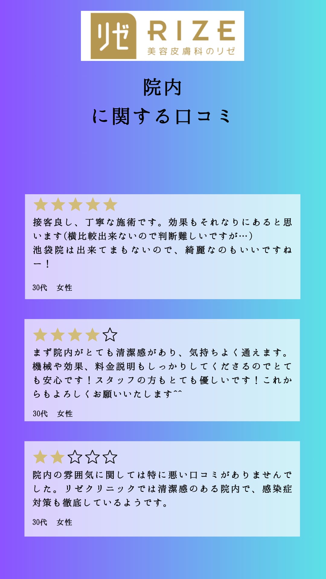 施術前にチェック！リゼクリニックの良い・悪い口コミを評価